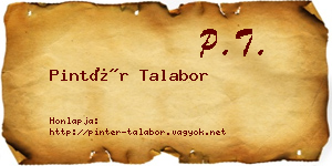 Pintér Talabor névjegykártya